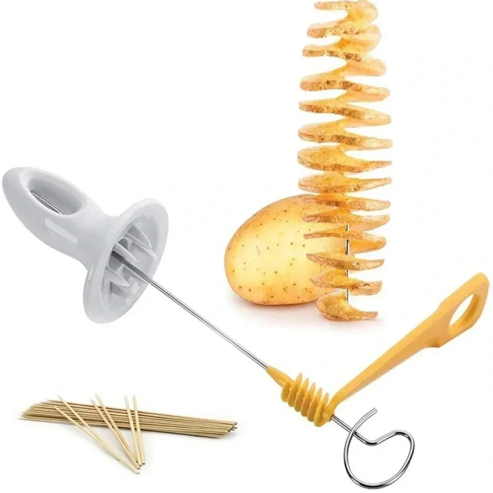 Stainless Steel Spiral Potato Cutter Manual Spiralizer Potato Twister Fry Cutter